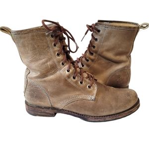 Vintage brown Fry lace-up ankle boots size 7